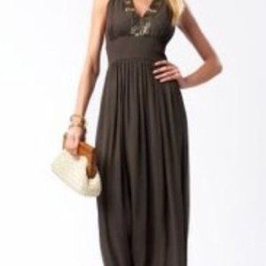 Banana Republic Embellished Silk Maxi Dress